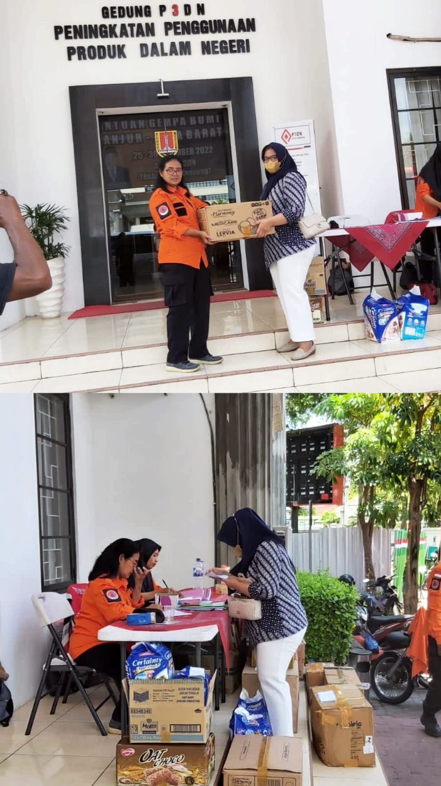 Penyaluran bantuan untuk korban gempa Cianjur